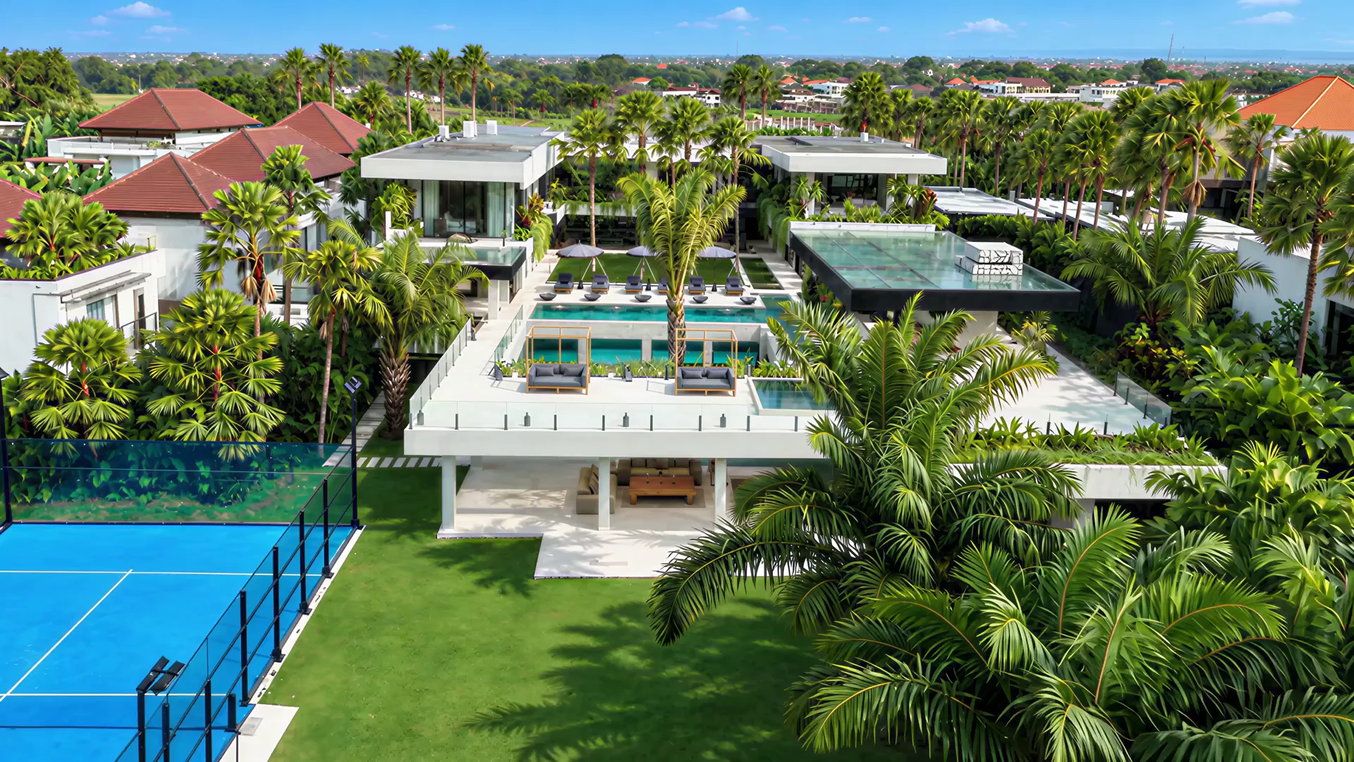 Approaching the terrace entrance of The V House